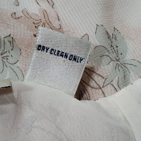 🔹️Ann Taylor Cream & Tan Floral Print Lightweight Skirt Size 4 - Picture 9 of 9